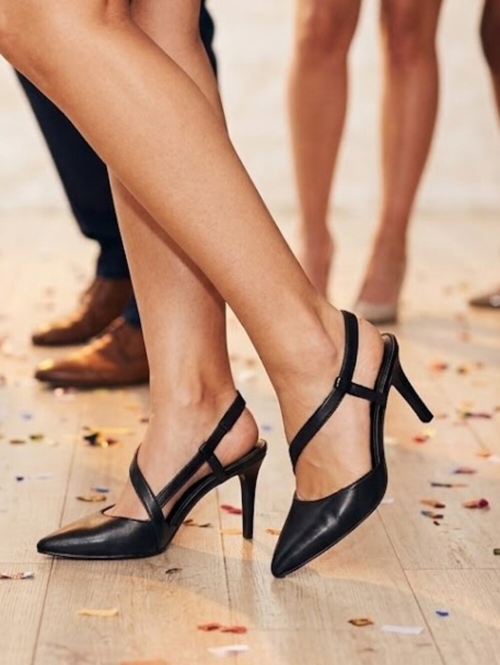 Calvin Klein black high-heeled sandals with a strap, size 9.5